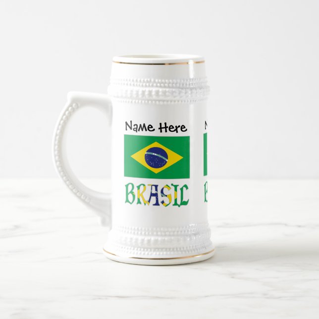 Brasil Bandera Brasil Personalisiert Bierglas (Links)