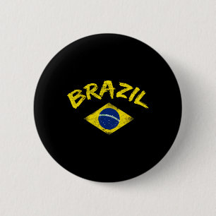 Brasil Brasilianische Nationalflagge Fußballtrikot Button
