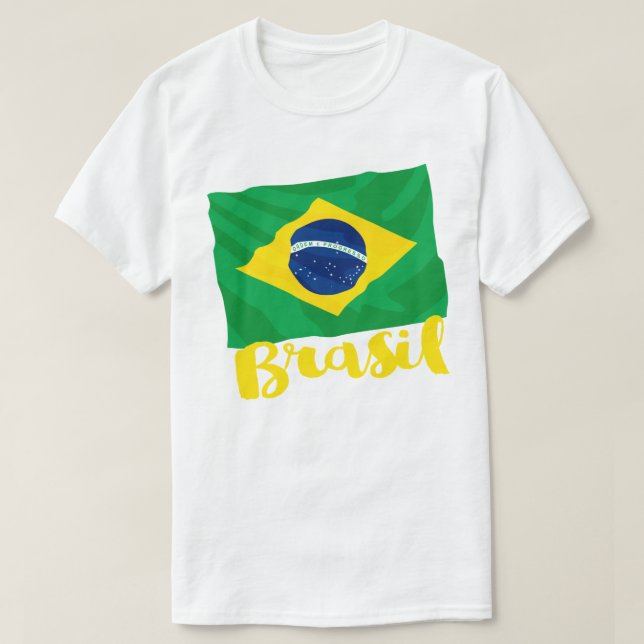 Brasil Brasilien-Flagge T-Shirt (Design vorne)