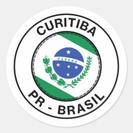 Brasil Curitiba Parana PR Bandeira Stamp Runder Aufkleber