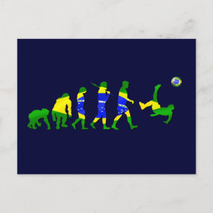 Brasil Evolution von Fußball futebol Geschenken Postkarte
