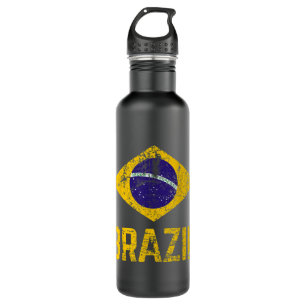 BRASIL-Fahne Vintag beschädigt BRASIL Edelstahlflasche