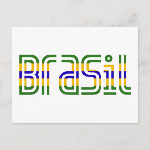 Brasil Flag Farben! Postkarte