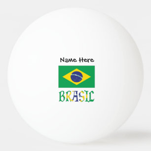 Brasil Flagge Brasil Personalisierter Name Tischtennisball