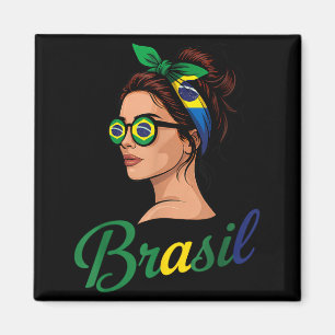 Brasil Flagge Brasilianische Wurzeln Brasilianisch Magnet