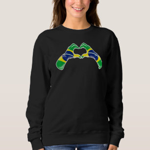Brasil-Flagge Brasilianisches Herz Sweatshirt