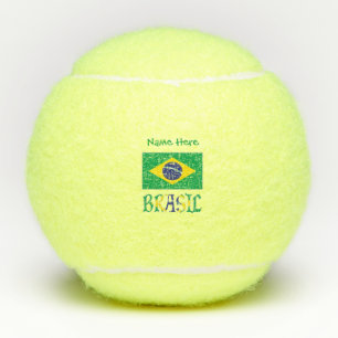 Brasil Flagge Brasiliens Grün Personalisiert  Tennisbälle