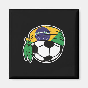 Brasil-Flagge Fußball-Design mit Stirnband Premi Magnet