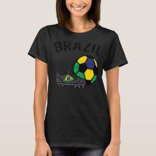 Brasil-Flagge Fußballschuhe Fußball Fan Männer Fra T-Shirt