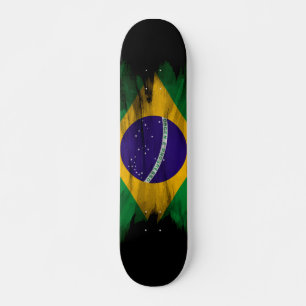 Brasil-Flagge Pinselstrich, nationale Flagge Skateboard