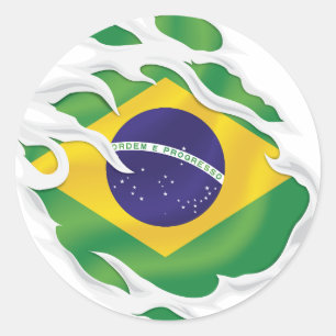 Brasil-Flagge Runder Aufkleber