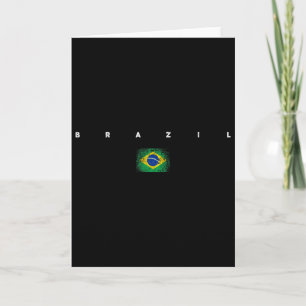 Brasil-Flagge Stolz Vintageretro Fußball Brasilian Karte