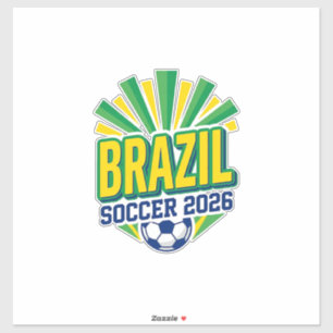 Brasil Fußball 2026 Fußball Fett Land Typografie Aufkleber