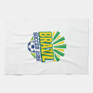 Brasil Fußball 2026 Fußball Fett Land Typografie Geschirrtuch