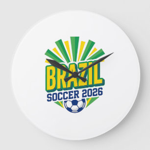 Brasil Fußball 2026 Fußball Fett Land Typografie Große Wanduhr