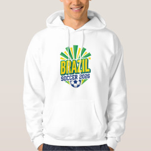 Brasil Fußball 2026 Fußball Fett Land Typografie Hoodie