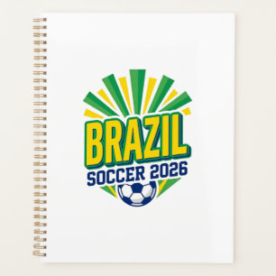 Brasil Fußball 2026 Fußball Fett Land Typografie  Planer