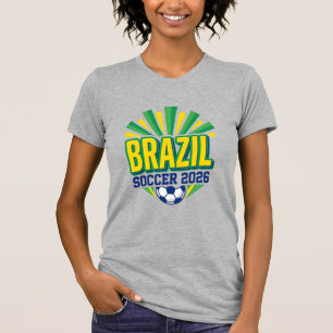 Brasil Fußball 2026 Fußball Fett Land Typografie T-Shirt