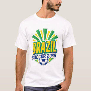 Brasil Fußball 2026 Fußball Fett Land Typografie T-Shirt