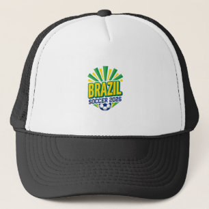 Brasil Fußball 2026 Fußball Fett Land Typografie  Truckerkappe