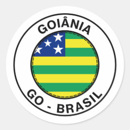 Brasil Goiania Goias GO Bandeira Stamp Runder Aufkleber