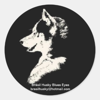 brasil husky runder aufkleber