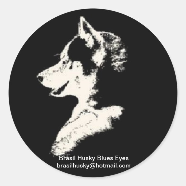 brasil husky runder aufkleber (Vorderseite)