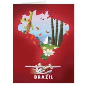 Brasil illustriertes Reiseplakat.