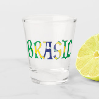 Brasil in Flag-Farben Schnapsglas