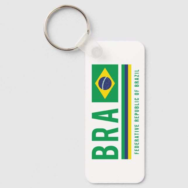 Brasil ISO-Code-Alpha 3 Design Schlüsselanhänger (Vorderseite)