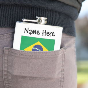 Brasil Personalisierte Flagge Brasilien  Flachmann