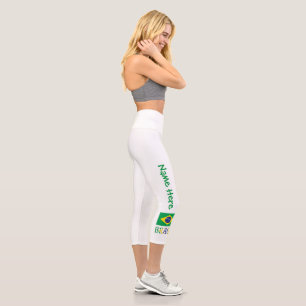 Brasil Personalisierte Flagge Brasiliens  Capri Leggings