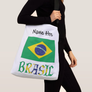Brasil Personalisierte Flagge Brasiliens  Tragetaschen Mit Langen Trägern