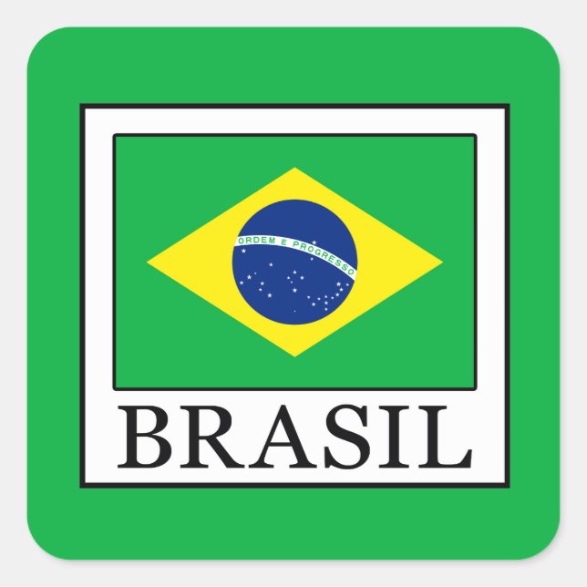 Brasil Quadratischer Aufkleber (Vorderseite)