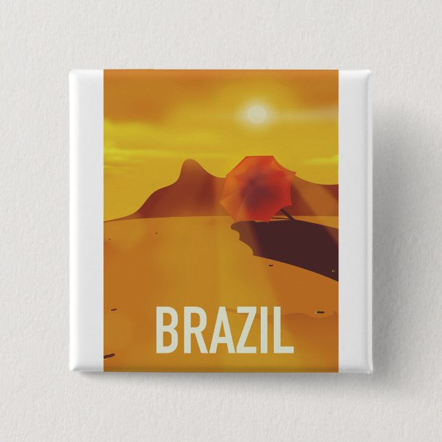 Brasil Reiseplakat Button (Vorderseite)