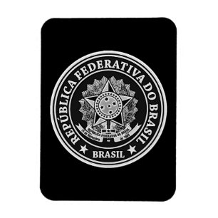 Brasil Round Emblem Magnet