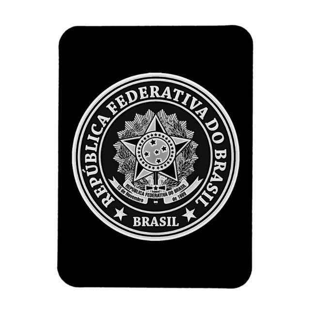 Brasil Round Emblem Magnet (Vertikal)