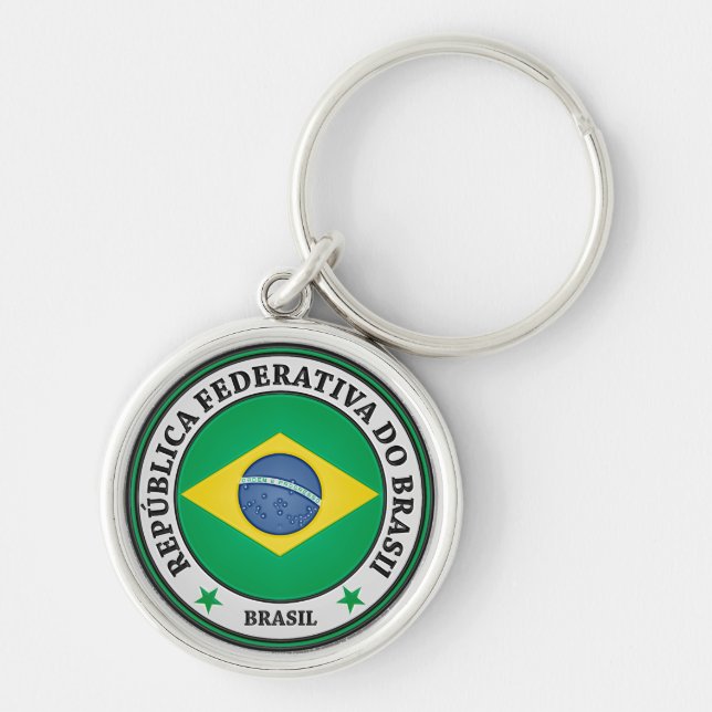 Brasil Round Emblem Schlüsselanhänger (Vorne)
