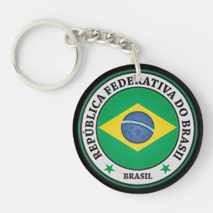 Brasil Round Emblem Schlüsselanhänger