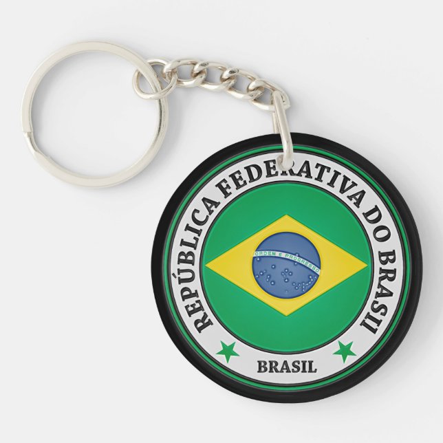 Brasil Round Emblem Schlüsselanhänger (Vorderseite)