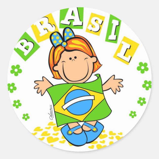 Brasil Runder Aufkleber (Vorderseite)