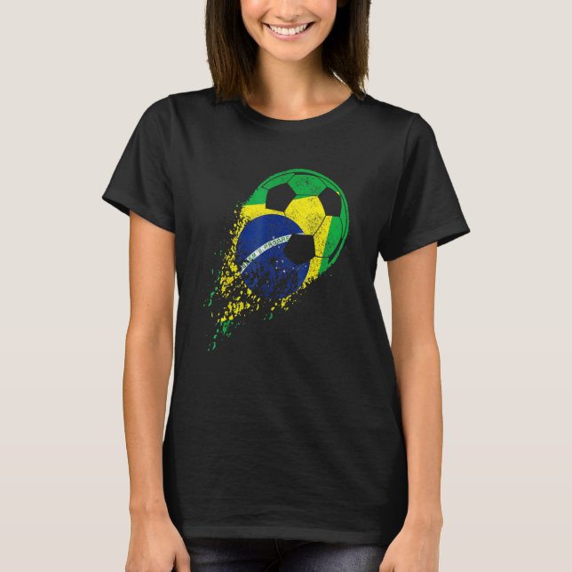 Brasil Soccer Brazil Brasilian Flag Pride Soccer P T-Shirt (Vorderseite)