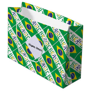 Brasil und brasilianische Flagge mit Ihrem Namen g Große Geschenktüte