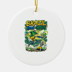 Brasil Ziel Energie Skelett Stürmer Nationen Creat Keramik Ornament