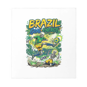 Brasil Ziel Energie Skelett Stürmer Nationen Creat Notizblock