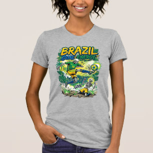 Brasil Ziel Energie Skelett Stürmer Nationen Creat T-Shirt
