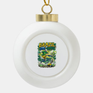 Brasil Ziel Energie Skelett Stürmer Nationen Schöp Keramik Kugel-Ornament