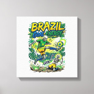 Brasil Ziel Energie Skelett Stürmer Nationen Schöp Leinwanddruck