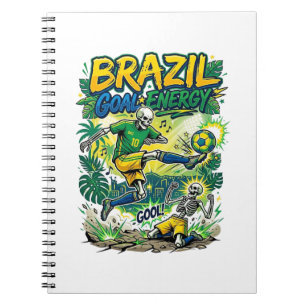 Brasil Ziel Energie Skelett Stürmer Nationen Schöp Notizblock