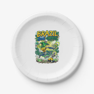 Brasil Ziel Energie Skelett Stürmer Nationen Schöp Pappteller